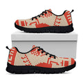 Xmas Deer Knitted Print Black Running Shoes