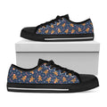 Xmas Gingerbread Man Pattern Print Black Low Top Sneakers