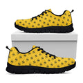 Yellow Bee Pattern Print Black Running Shoes
