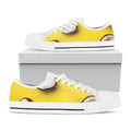 Yellow Coconut Pattern Print White Low Top Sneakers