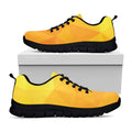 Yellow Polygonal Geometric Print Black Running Shoes