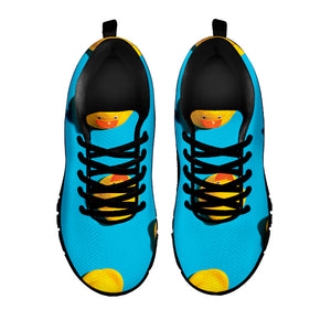 Yellow Rubber Ducks Print Black Running Shoes