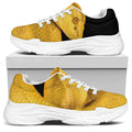 Yellow Snake Print White Chunky Shoes