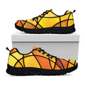 Yellow Stained Glass Mosaic Print Black Running Shoes