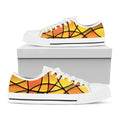 Yellow Stained Glass Mosaic Print White Low Top Sneakers