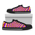 Yellow Twisted Moving Optical Illusion Black Low Top Sneakers