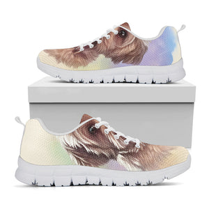 Yorkshire Terrier Portrait Print White Running Shoes