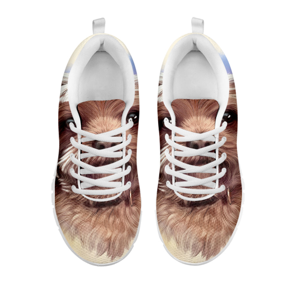 Yorkshire Terrier Portrait Print White Running Shoes