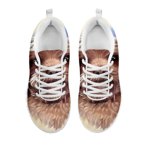 Yorkshire Terrier Portrait Print White Running Shoes