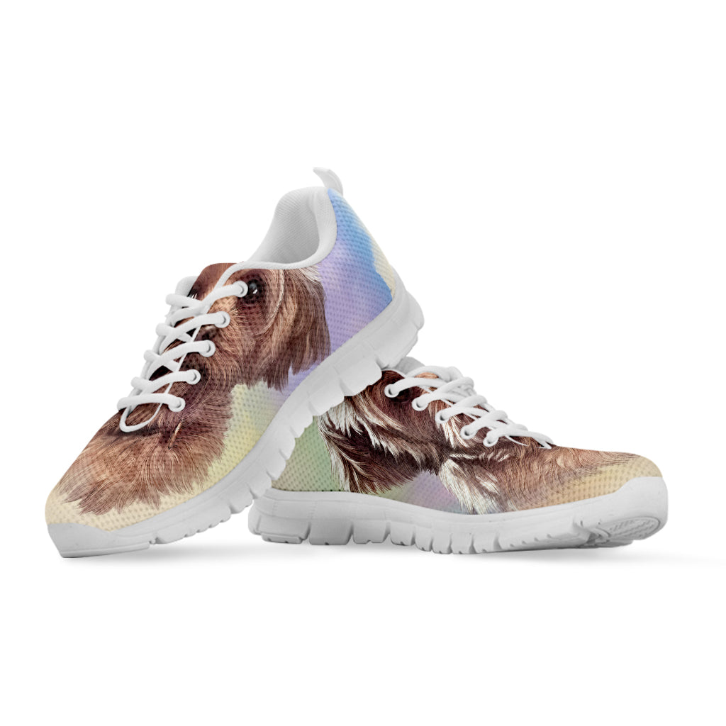 Yorkshire Terrier Portrait Print White Running Shoes