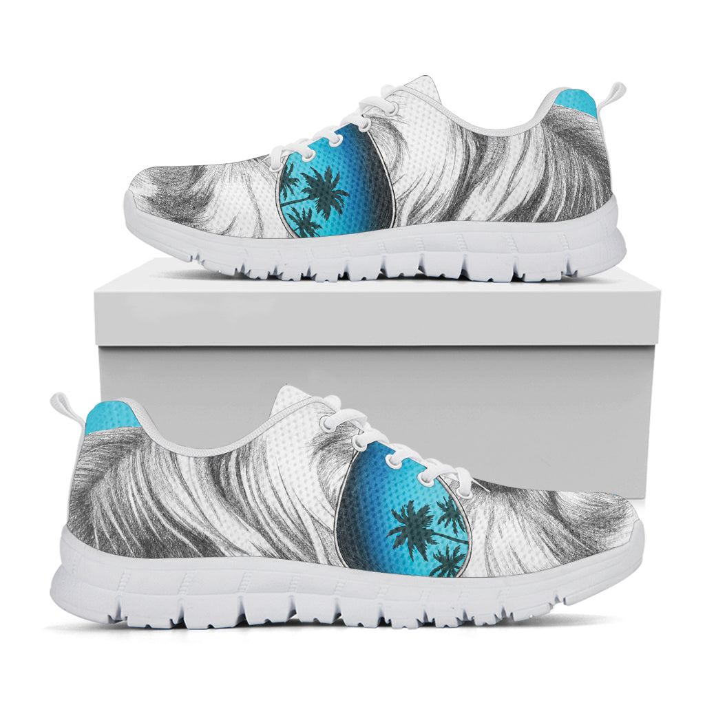 Yorkshire Terrier With Sunglasses Print White Running Shoes
