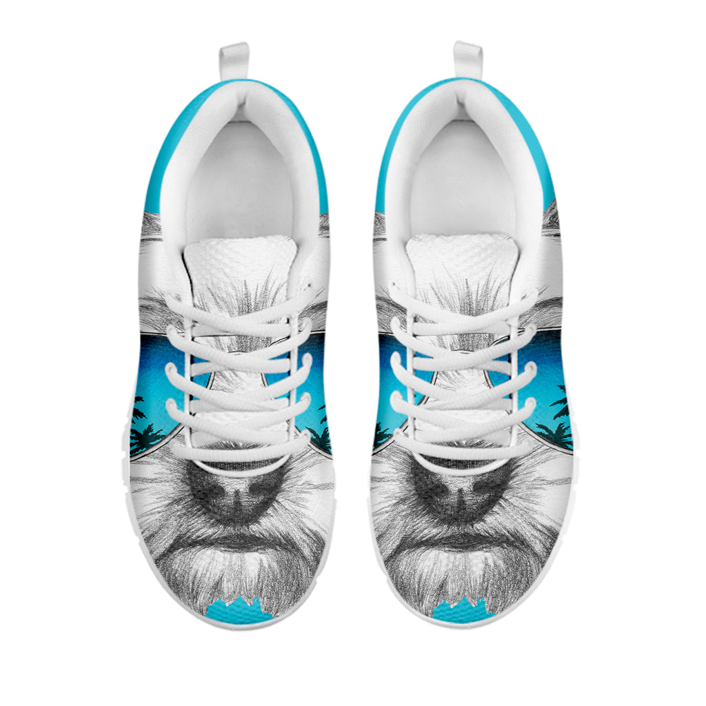 Yorkshire Terrier With Sunglasses Print White Running Shoes