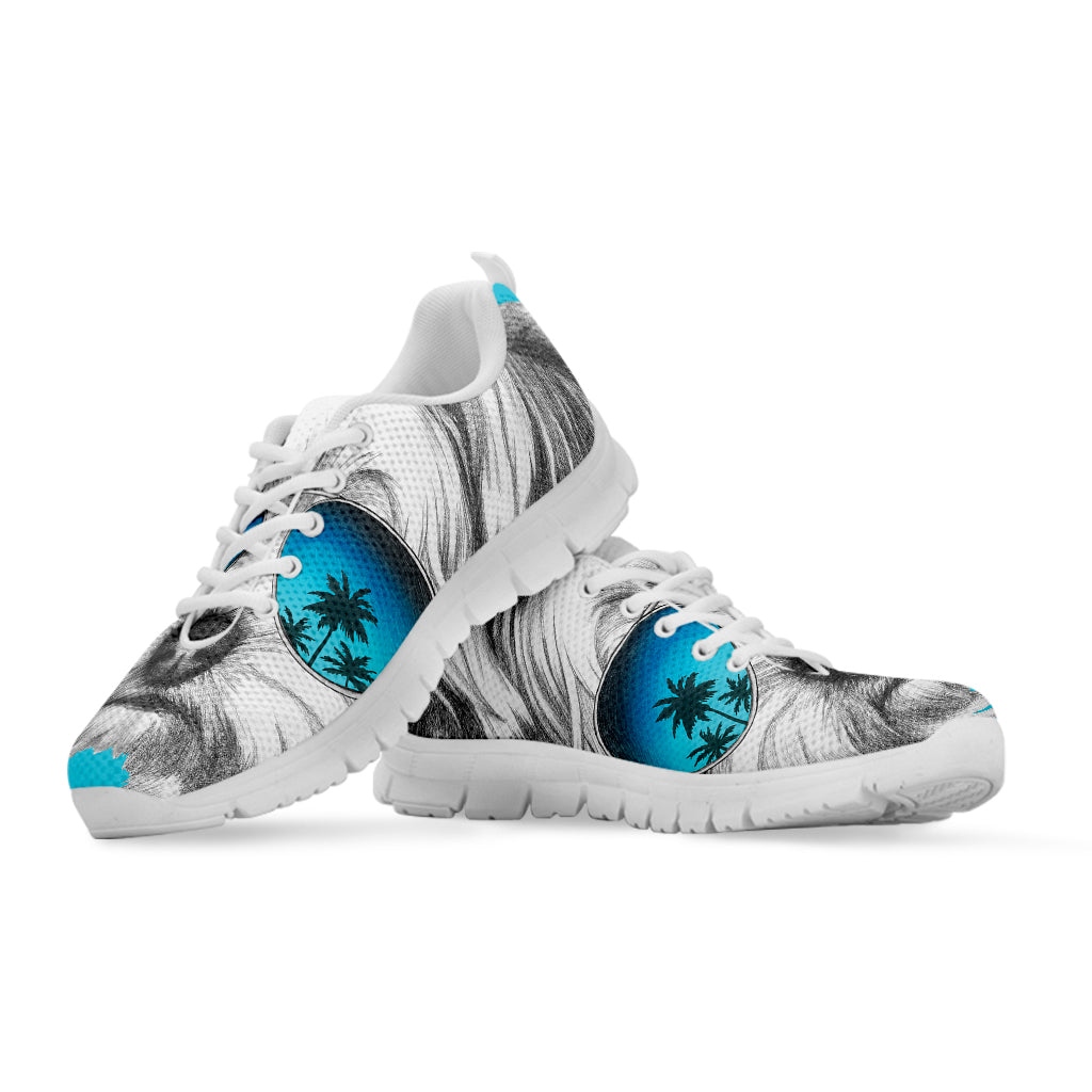 Yorkshire Terrier With Sunglasses Print White Running Shoes