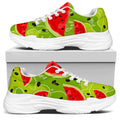 Yummy Watermelon Pieces Pattern Print White Chunky Shoes
