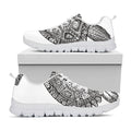 Zentangle Sea Turtle Print White Running Shoes