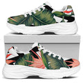 Zig Zag Tropical Pattern Print White Chunky Shoes