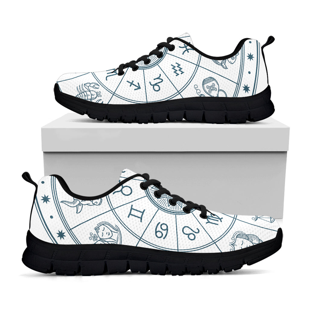 Zodiac Astrology Signs Print Black Running Shoes