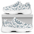 Zodiac Astrology Signs Print White Chunky Shoes