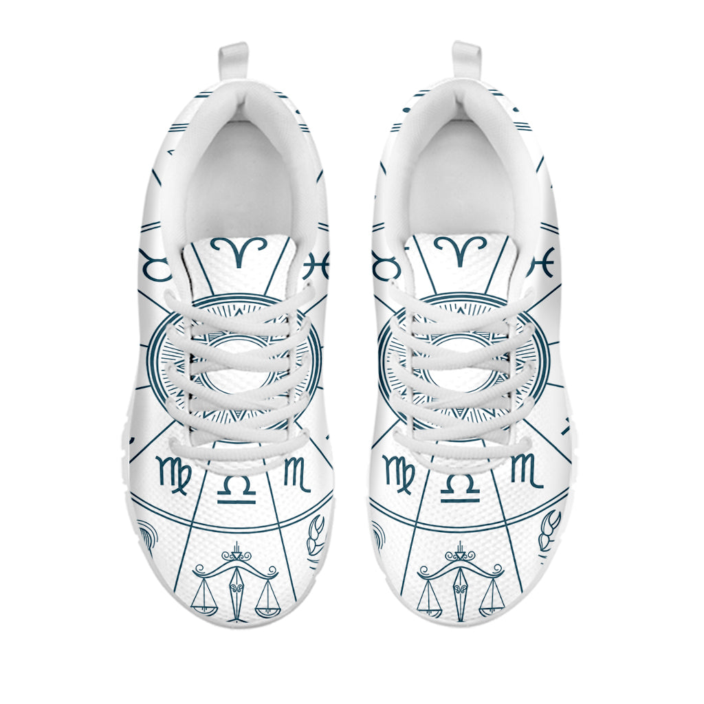 Zodiac Astrology Signs Print White Running Shoes