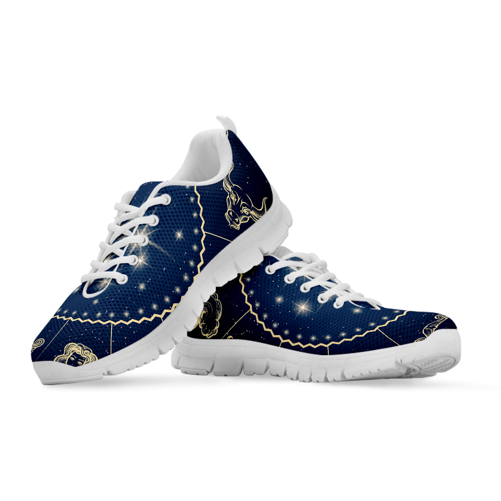 Zodiac Astrology Symbols Print White Running Shoes
