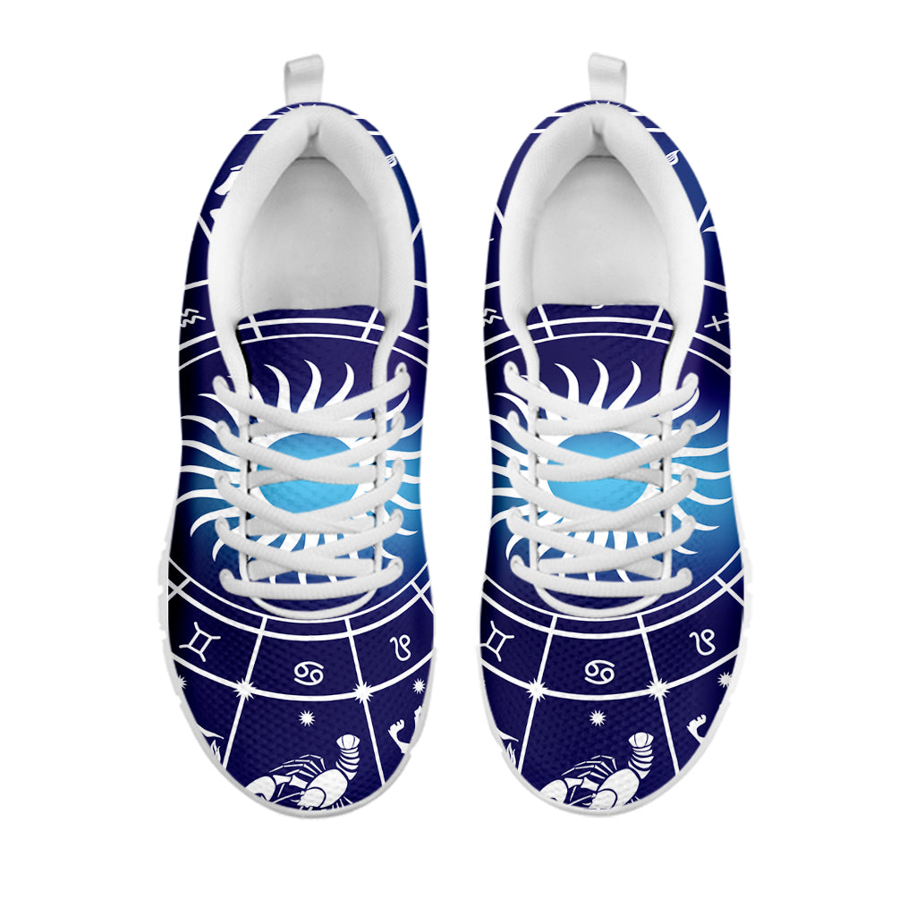 Zodiac Horoscopes Print White Running Shoes
