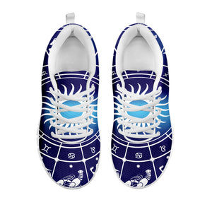 Zodiac Horoscopes Print White Running Shoes