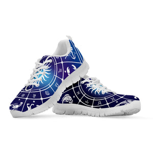 Zodiac Horoscopes Print White Running Shoes