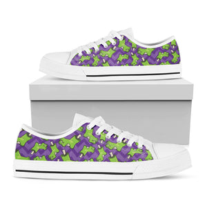 Zombie Foot Pattern Print White Low Top Sneakers