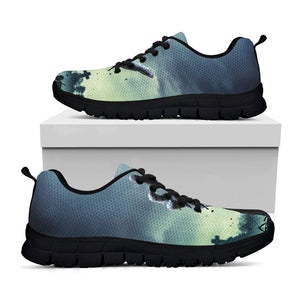 Zombie Hand Rising From Grave Print Black Running Shoes