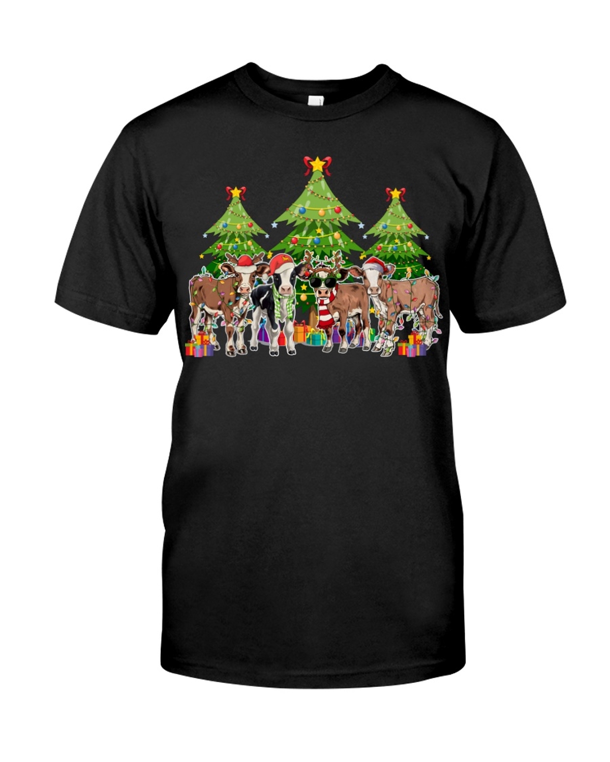 Merry Christmas Cow, Farm Christmas T-Shirt Merry Christmas Cow, Farm Christmas T-Shirt