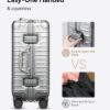 All Aluminum Carry On Luggage with Wheels Zipperless Hardshell Luggage with TSA Lock Silver 20 Inch 3