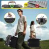 Carry On Luggage Aluminum Frame No Zipper Metal Hardshell PC+ABS Luggage Noble TSA Airline Approved Suitcase with Spinner Wheels 20 Inch Black 9