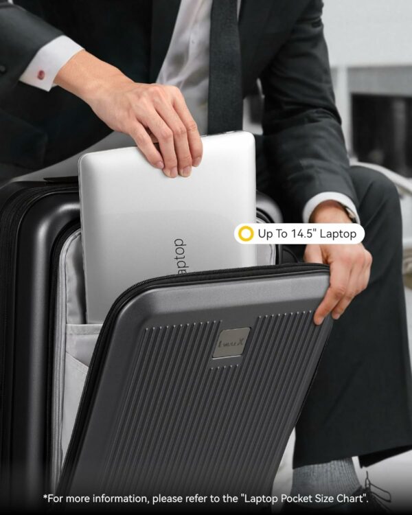 Luggage Sets 2 Piece, 20 Inch Carry On Luggage with USB Port and 28 Inch Checked Luggage with Front Opening, Expandable Suitcase TSA Approve Black 3