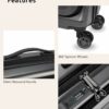 Luggage Sets 2 Piece, 20 Inch Carry On Luggage with USB Port and 28 Inch Checked Luggage with Front Opening, Expandable Suitcase TSA Approve Black 9