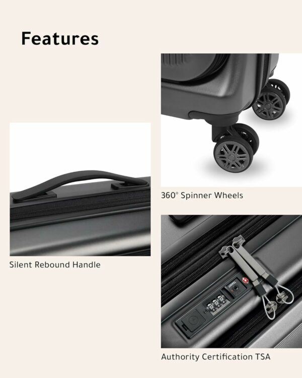 Luggage Sets 2 Piece, 20 Inch Carry On Luggage with USB Port and 28 Inch Checked Luggage with Front Opening, Expandable Suitcase TSA Approve Black 9
