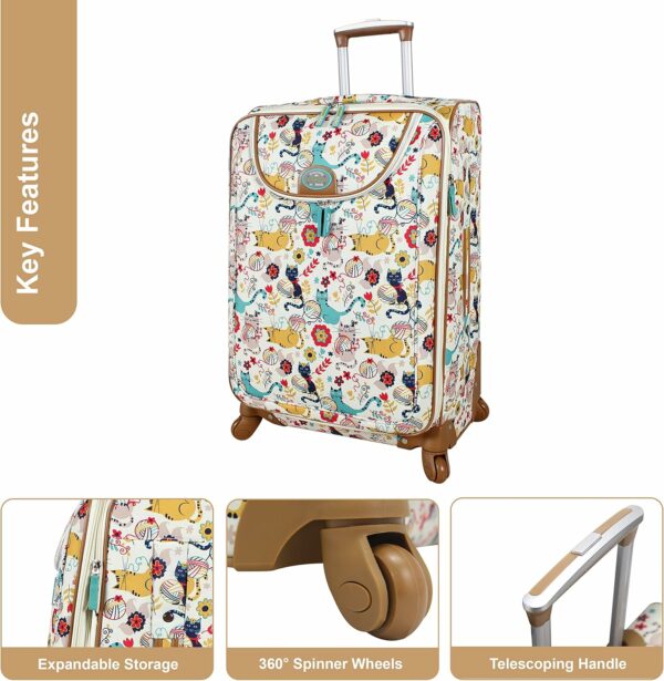 Luggage Softside Expandable With Double Spinner Wheels, Large Lightweight Suitcase Checked Bag 2