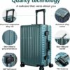 Zipperless Luggage Airline Approved with Aluminum Frame, Lightweight PC Hardside Luggage with Spinner Wheels, Metal Travel Luggage with Double TSA Locks, Carry On 20 Inch, Dark Night Green 2